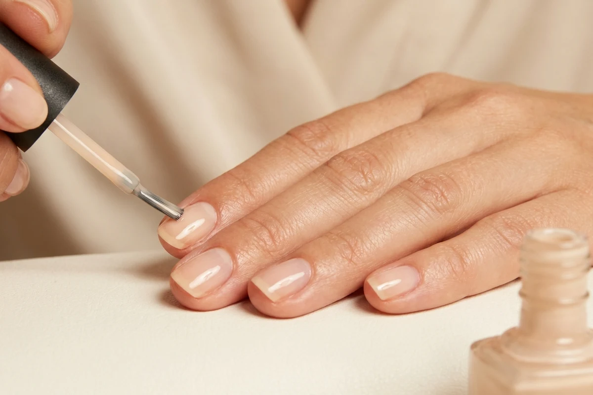 Thin base-color application for Halloween nail art
